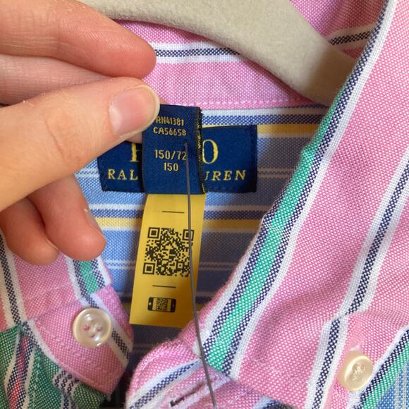 NWT Ralph Lauren Girls 14 Multicolor Belted Cotton Oxford Fun Shirtdress Preppy - Picture 5 of 14